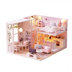 Cutebee Diy Dollhouse Miniature Kit with Furniture, Wooden Mini Miniature Dollhouse kits, Casa Miniatura Dolls House Plus Dust Proof Music Movement