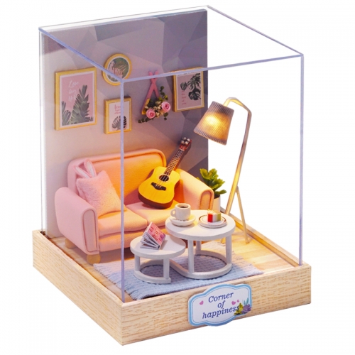 Cutebee Diy Dollhouse Miniature Kit with Furniture, Wooden Mini Miniature Dollhouse kits, Casa Miniatura Dolls House Plus Dust Proof Toys for Kids
