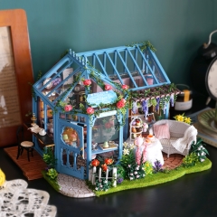 Cutebee Diy Dollhouse Miniature Kit with Furniture, Wooden Mini Miniature Dollhouse kits, Casa Miniatura Dolls House Decor Craft Figurines